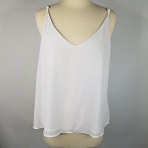 White Cotton On Flowy Tank